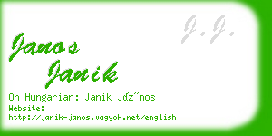 janos janik business card